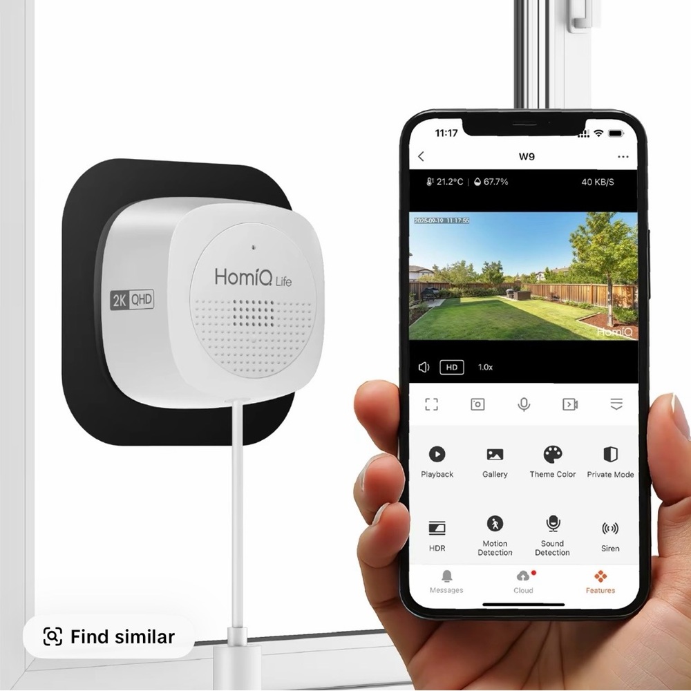 2K QHD Security Camera - Black and White